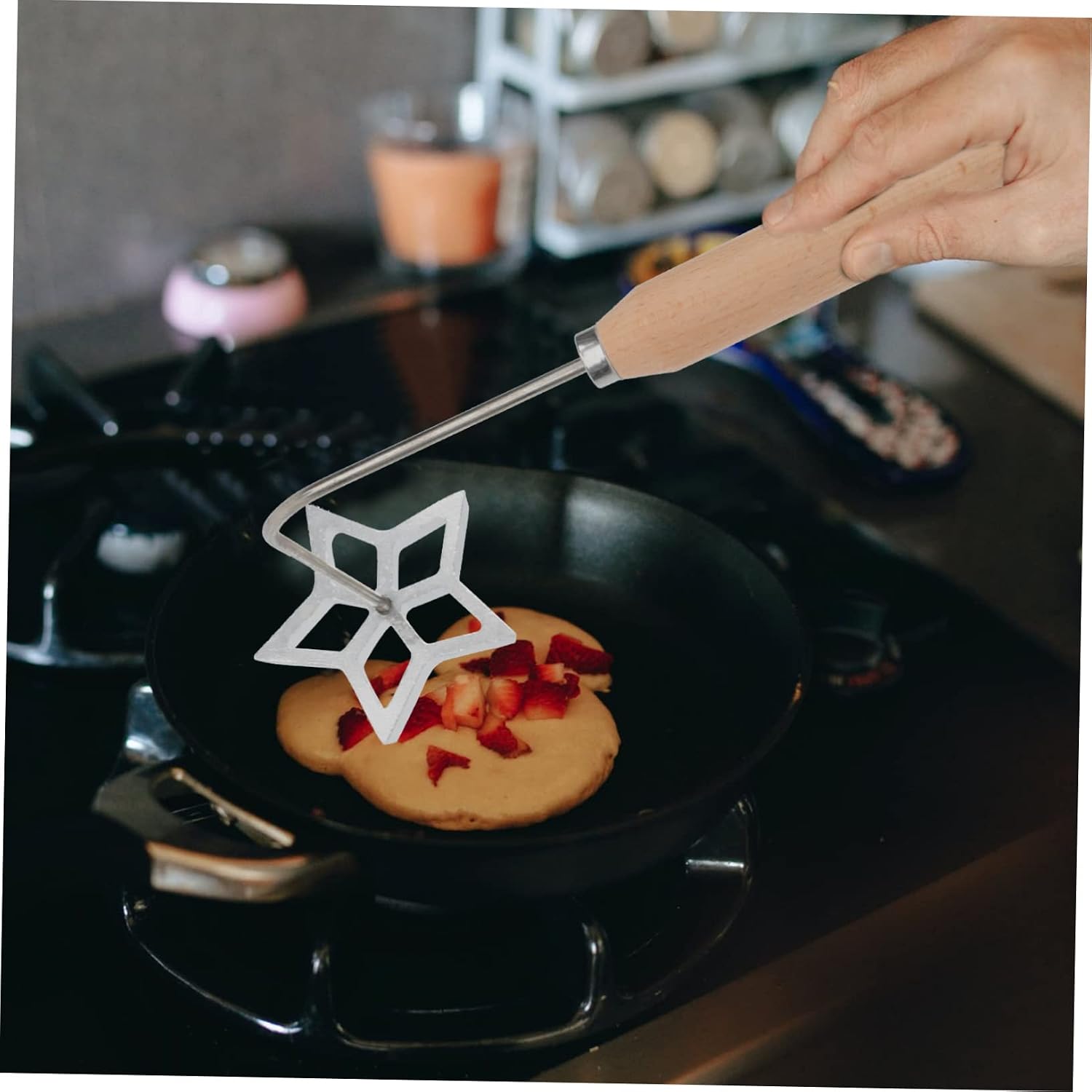 Oil Frying Mold with Wood Handle Aluminum Alloy Kitchen Gadget image 4