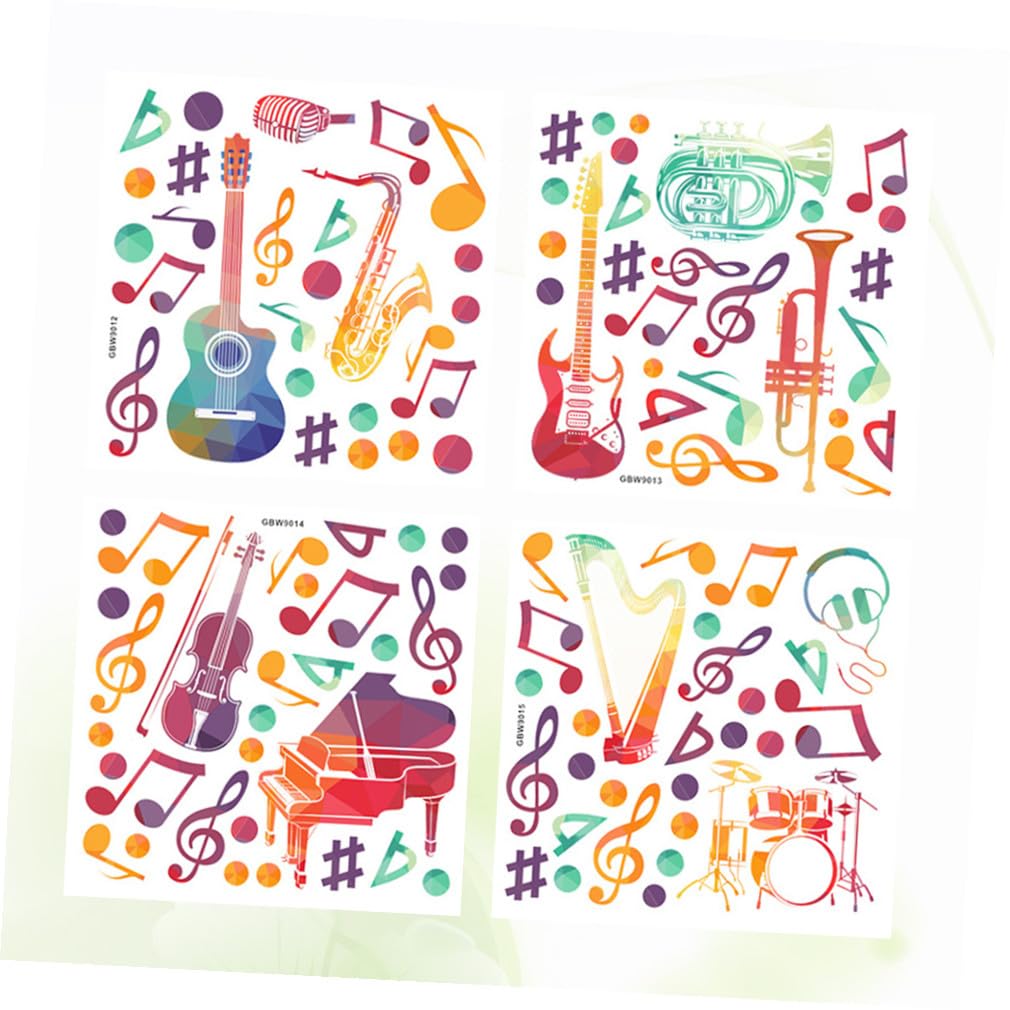 jojofuny 12pièces Autocollants Muraux Amovibles Forme De Notes Pour Décoration De Salle De Musique Stickers Pvc