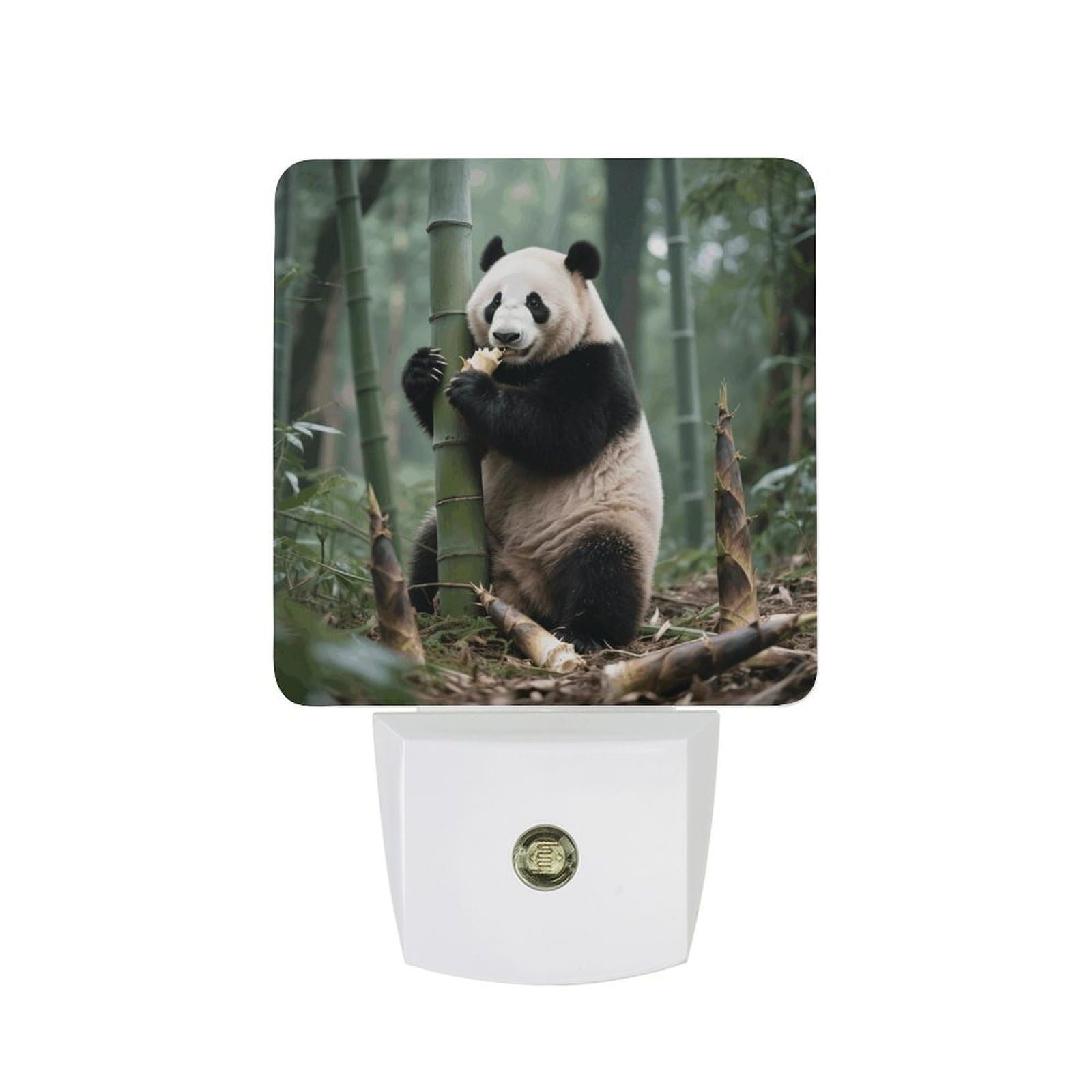 FodPand Night Light Plug Into Wall with Dusk to Dawn Sensor 0.5w Modern LED Panda Plug in Night Lamp Warm White Glow Nightlight for Bedroom Hallway Kitchen Bathroom Stairs Corridor