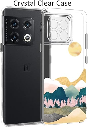 Miniatura 3 de Unov Funda compatible con OnePlus 10 Pro 5G transparente con diseño de TPU suave absorción de golpes, diseño delgado en relieve, funda protectora
