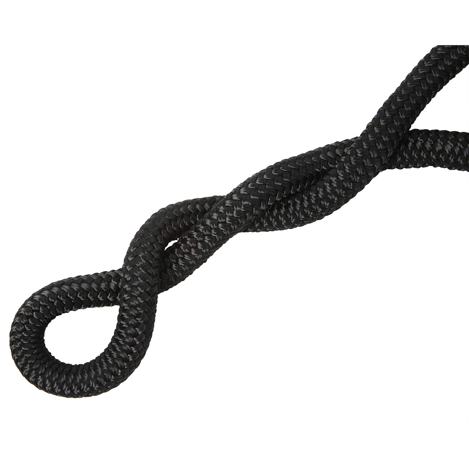 NovelBee Lot de 2 Lignes d'accueil en Nylon à Double Tresse de 1,6 cm x 9,2 m, Corde d'amarrage, Limite de Charge de Travail de 698,5 kg, résistance à la Rupture de 3,5 kg (Noir)