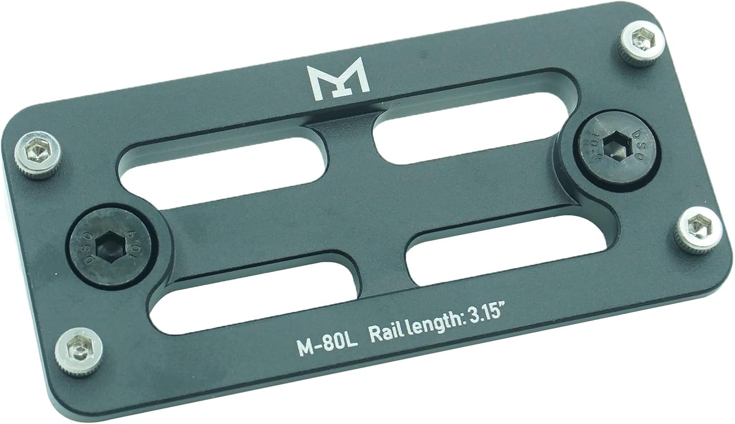 AR Mlok Arca Rail Tripod Ball Head Mount Adapter - Bog Tripod Ballhead Quick Release Plate,Compatiable RRS Dovetail, 2 Mlok Slot Interface Black