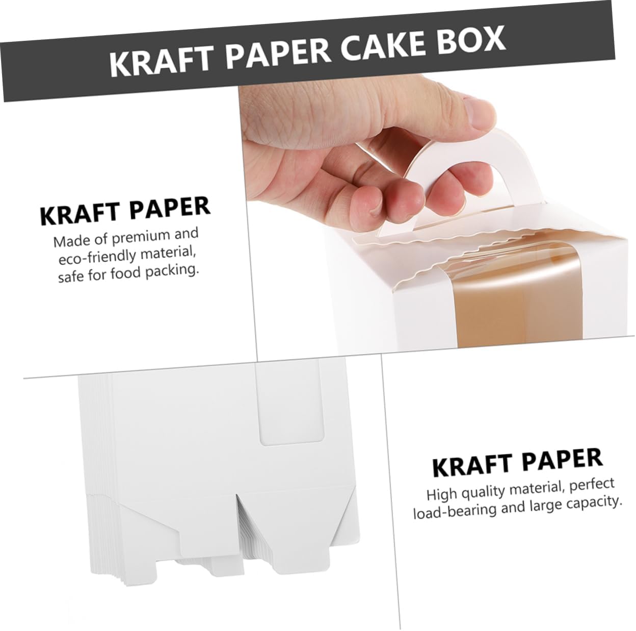 Mikinona Wrapping Box Portable Cake Carrier for Mousse Tiered Cupcake Packaging Boxes