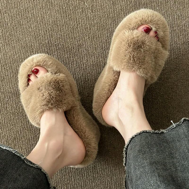 Women's Warm Home Slippers Autumn Winter Wedge Slippers Woman Home Fur Slippers for Women Platform Slides Indoor Shoes2