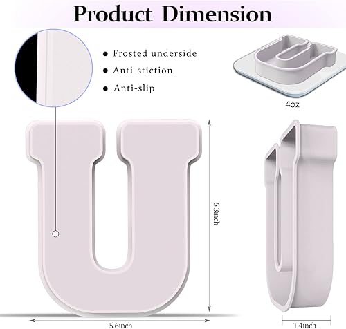 Miniatura 3 de Molde de resina, moldes de silicona 3D de letra U grande para fundición de resina epoxi, moldes del alfabeto de silicona para resina para arte,