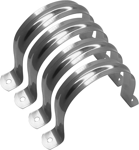 Miniatura 2 de Nge Abrazadera rígida de 4 pulgadas para correa de tubería de dos agujeros, clip de tubo de soporte en U, acero inoxidable, resistente, para sujetar