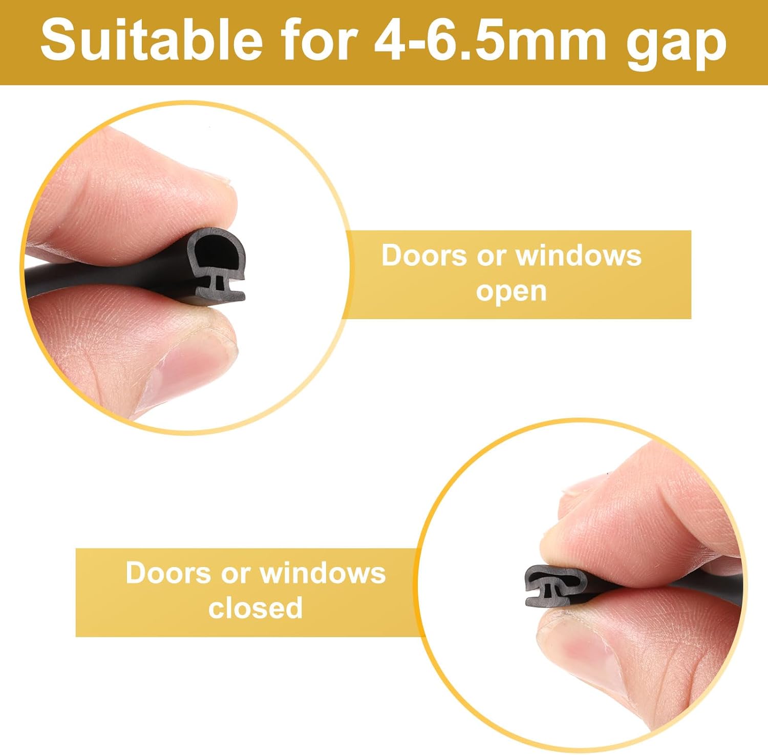 PATIKIL Window Weather Stripping Door Seal, 5/16" Wide Bulb Bubble TPE Weatherstrip Seal for 0.3" Slot Door Frame Window (10 m/33 ft, Black)