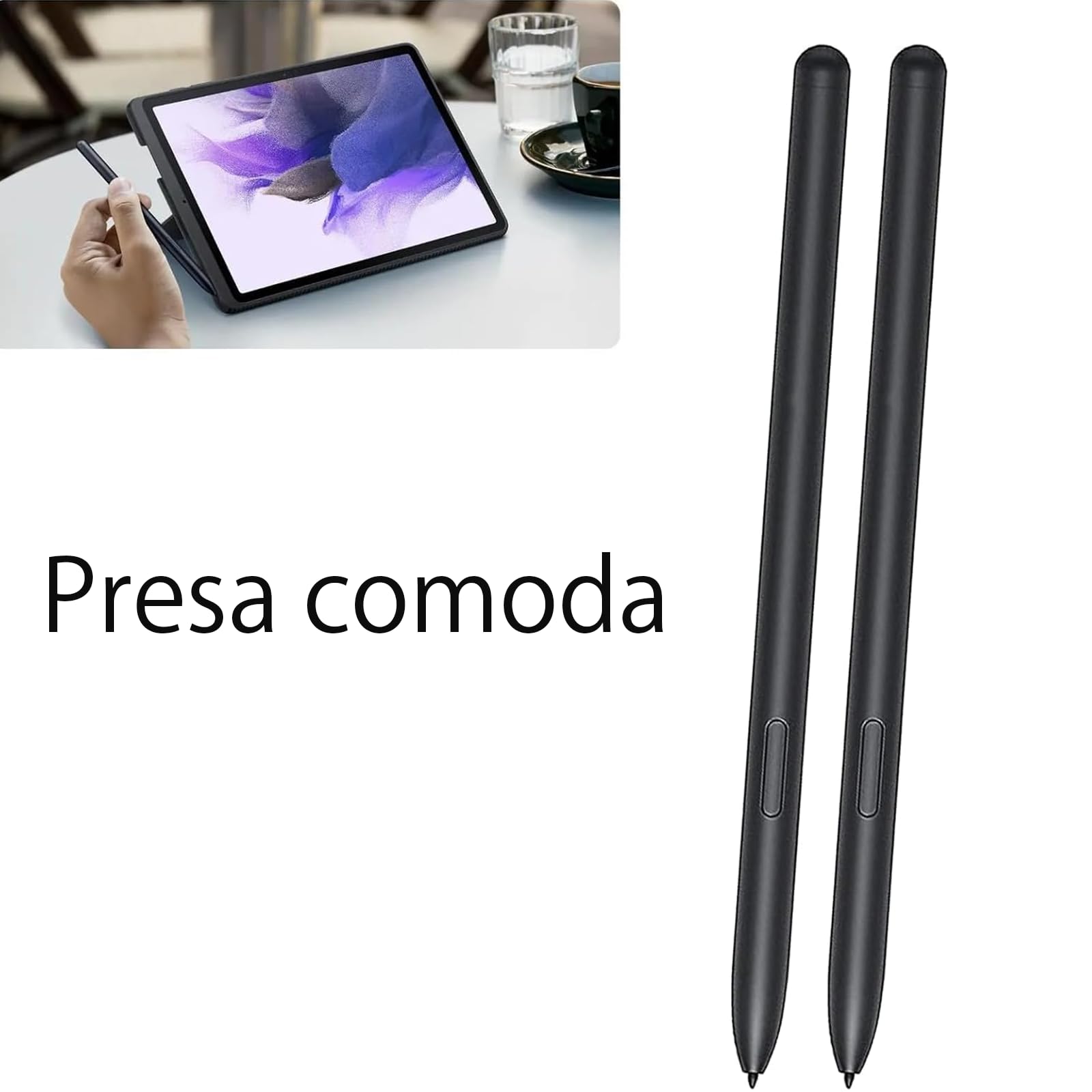 2 Pz Penna Stilo di Rcambio Per Galaxy Tab S7 FE S per Samsung Galaxy Tab S7, Tab S7 FE SM-T730, SM-T733, SM-T736B Stylus Penna SenzaBluetooth,Nero Mistico