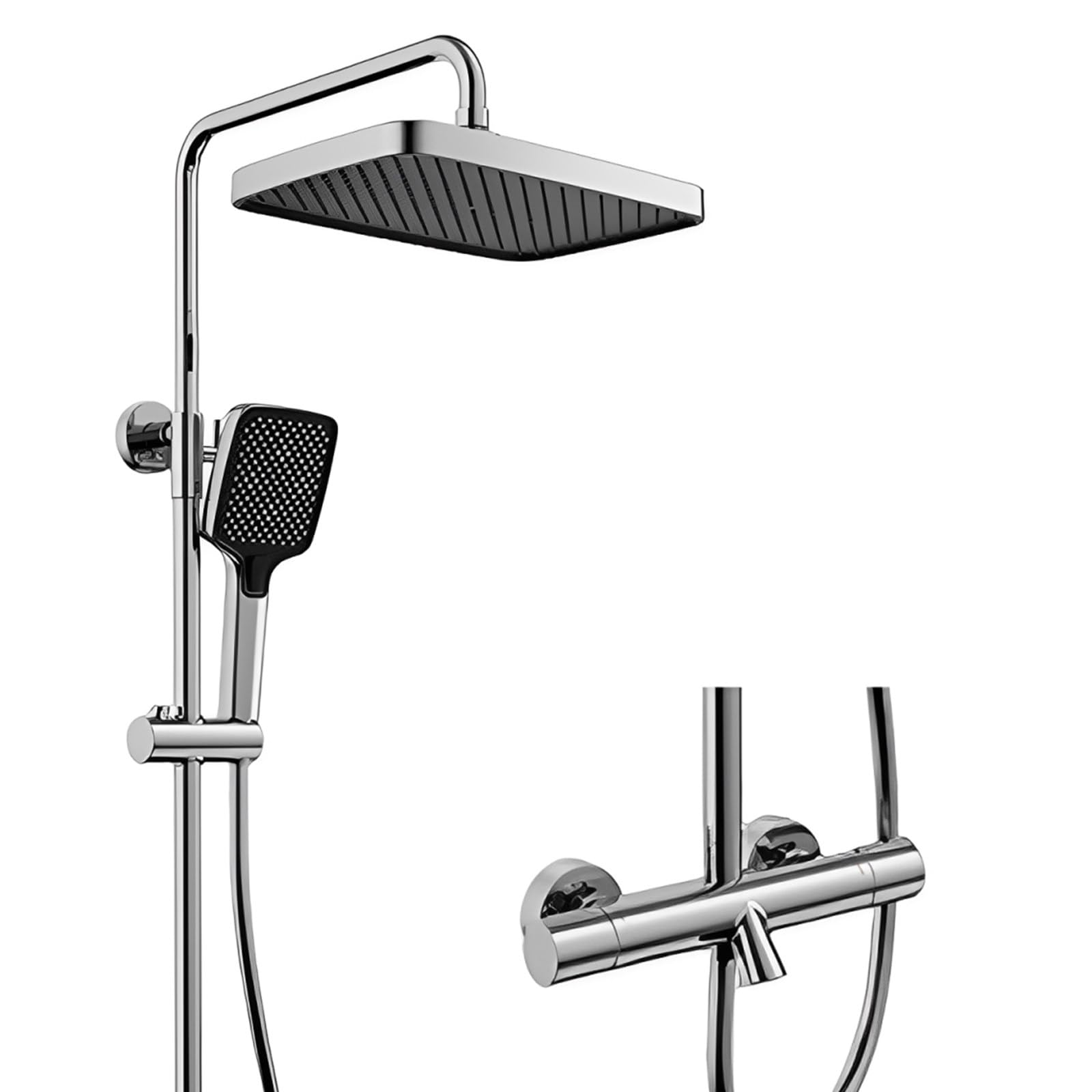 Douche à effet pluie avec douchette amovible pour créer un espace spa à la maison
