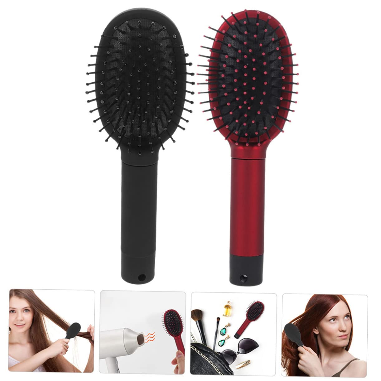 NOLITOY 2pcs Multi-function Hair Comb Storage Box Hidden Compartment for Money and Jewelry Plastic Organizer for Travel and Home Use Compact Design