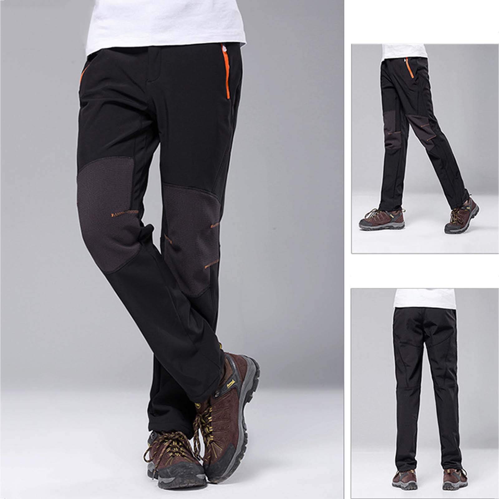 Pantalones de esquí con forro polar para hombre, impermeables, transpirables, resistentes al desgaste, pantalones de invierno softshell, pantalones de escalada al aire libre, monos de nieve sólidos