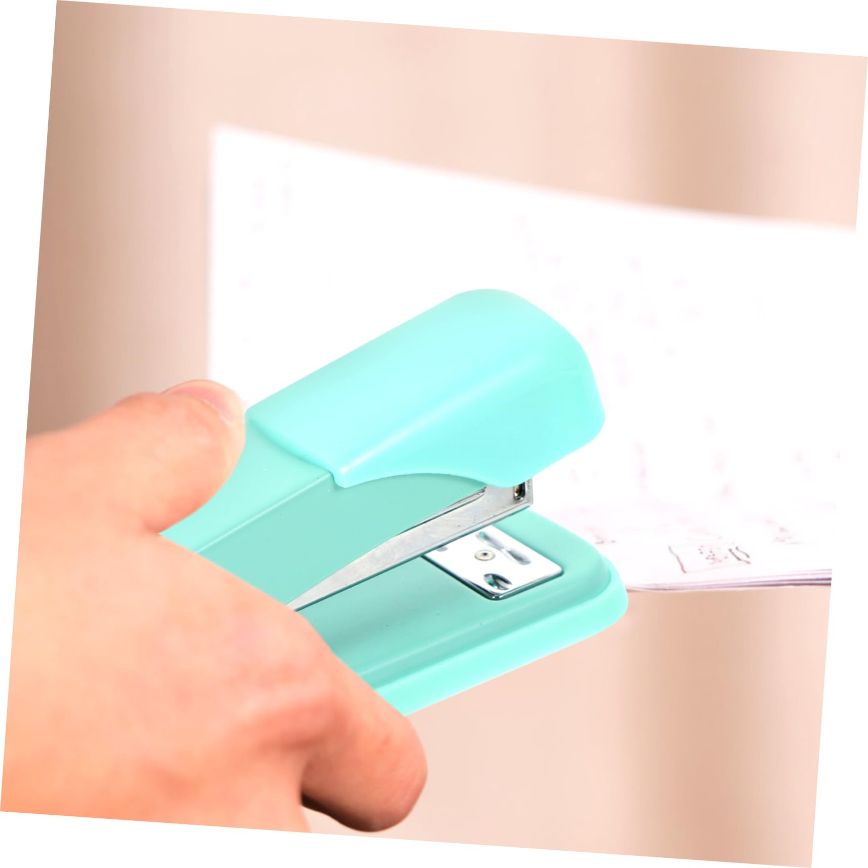 STOBOK 10stücke Convenient Handhefter Aus Metall Ergonomisches Design Für Büro Schule Und Zuhause Leistungsstark Und Tragbar Mintgrün Für Müheloses Heften Von Papierstapeln