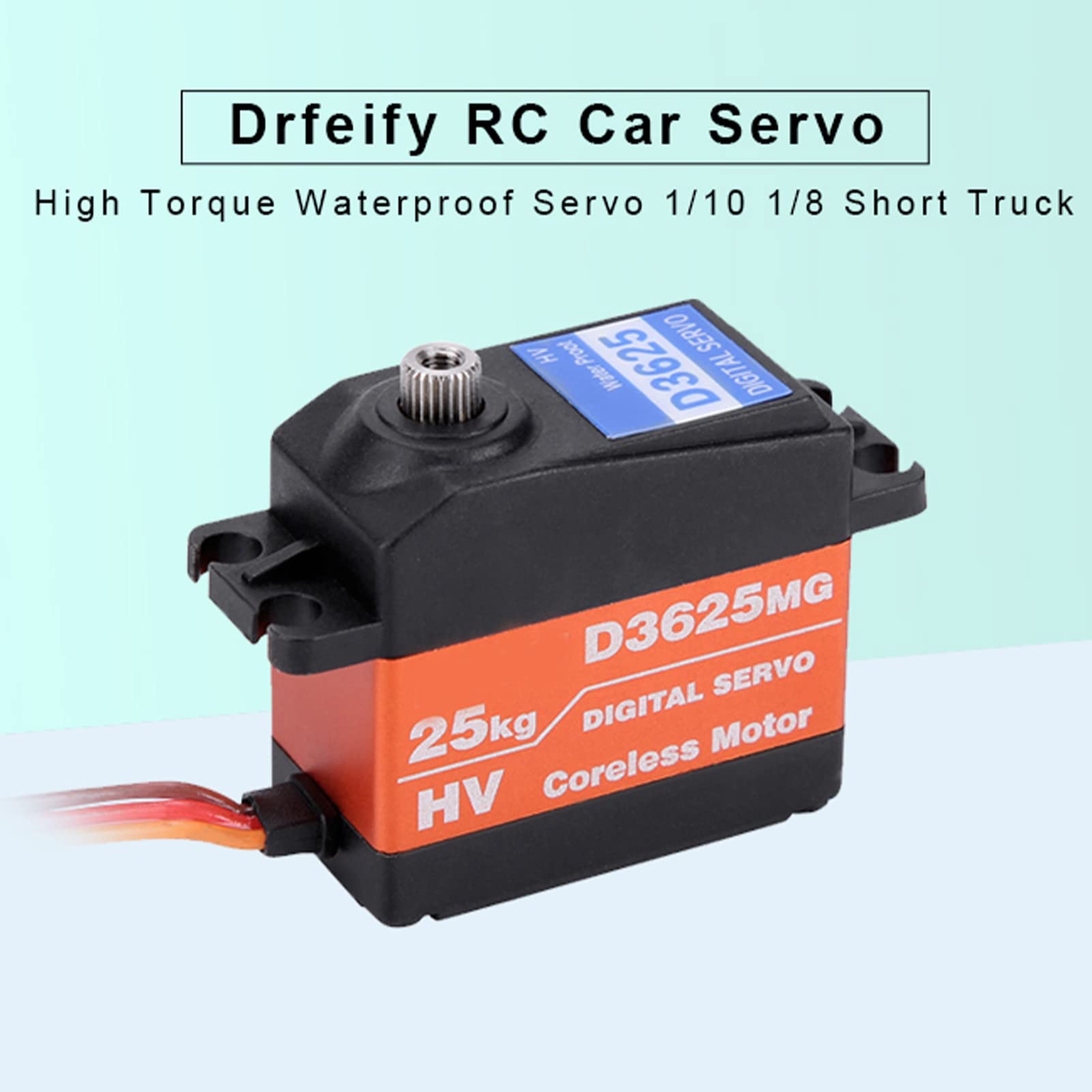 Servo Digital Metal Gear, Alto par 180° para Coche de Carreras de Camiones Cortos 1/10 1/8, con Rodamientos Dobles y Bucle de Silicona, Metal, 82 G