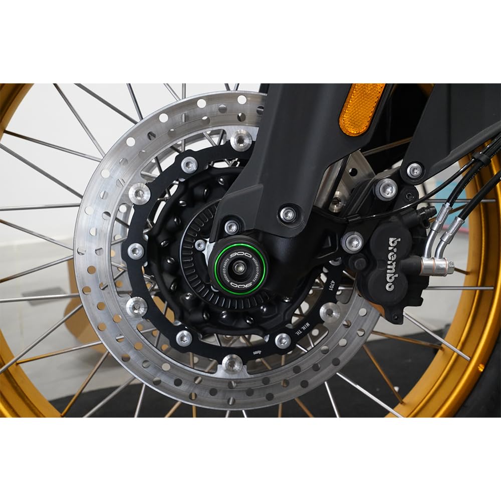 Adapté pour Z900 Z900RS Z900SE Z 900 RS SE 2019-2024 2025 Accessoires de protection contre les chutes pour cadre de moto, patins de protection pour roue avant, fourche d'axe (Vert)