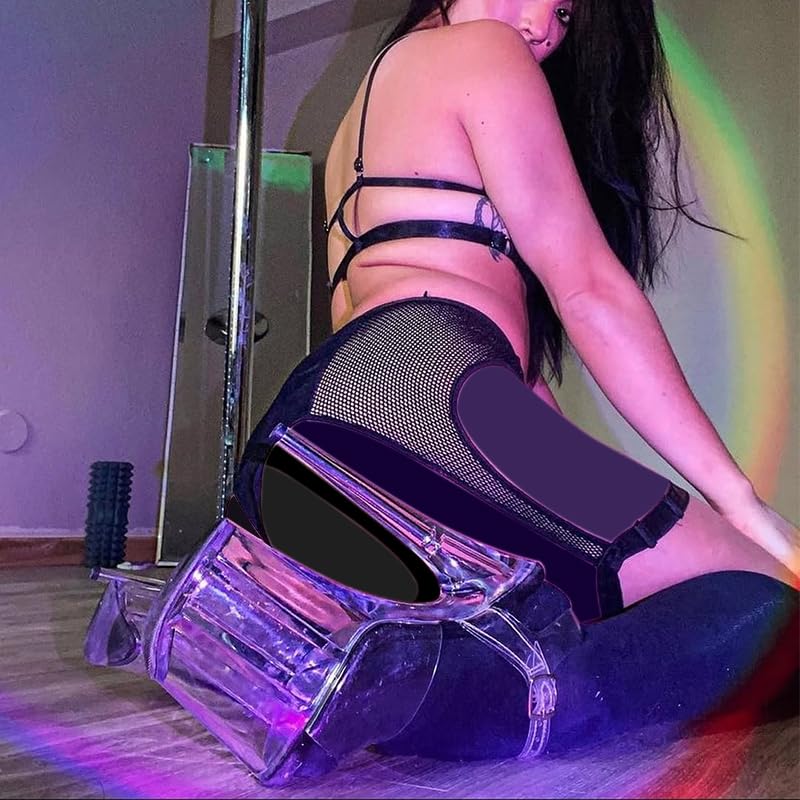 WUXIN H&P Women's 8 in Clear Platform Heels Ankle-Strap Sexy, 8 in Pole Dance High Heel Clear Platform, 20 cm Exotic Clear Platform Pole Dancer Heels Shoes Stiletto4