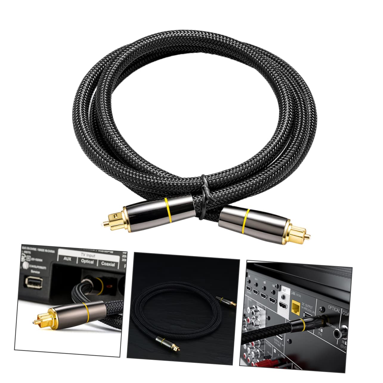 UPKOCH Câble Audio à Fibre Optique Noir 15 Mètres Gaine de Protection, Haute Durabilité et Résistance la Déformation, pour Home Cinéma et Équipements Audio