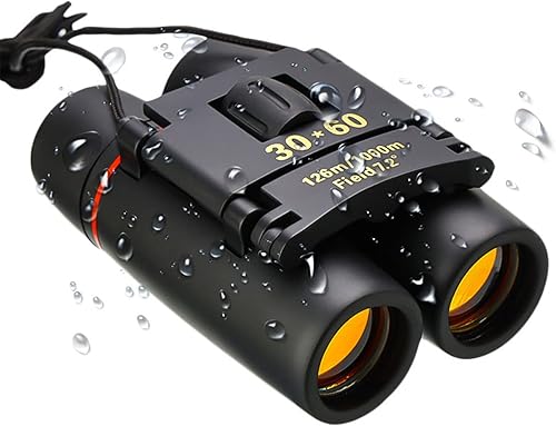 Miniatura 4 de Telescopio binocular de 30 x 60, 8 mini prismáticos con cordón, impermeable y a prueba de niebla, para observación de aves familiares, aprendizaje,