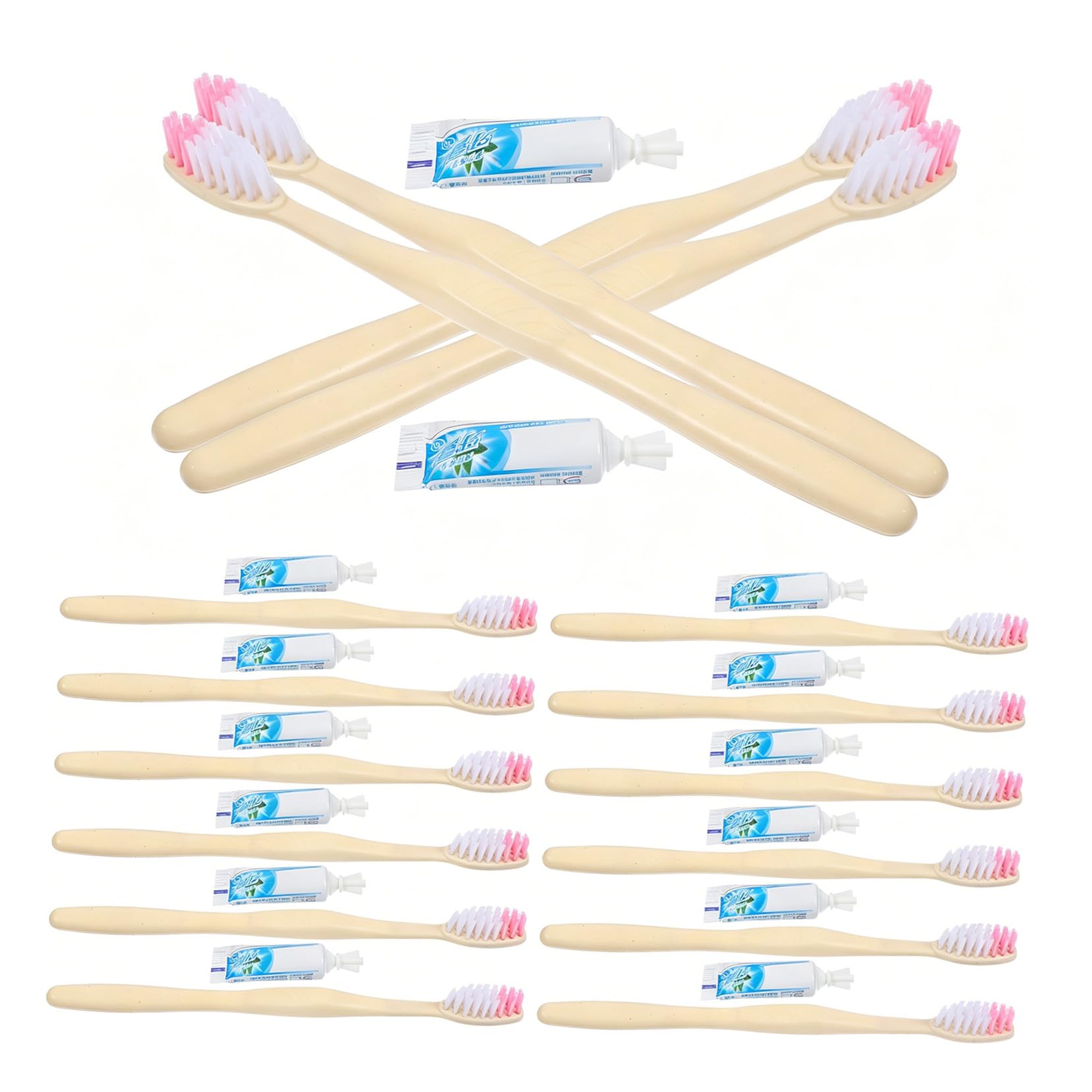 Kit Denti Viaggio Monouso 100 Pezzi Spazzolino Manuale Usa e Getta in Plastica con Dentifricio Confezionati Singolarmente per Pulizia Denti in Viaggio Stili multipli
