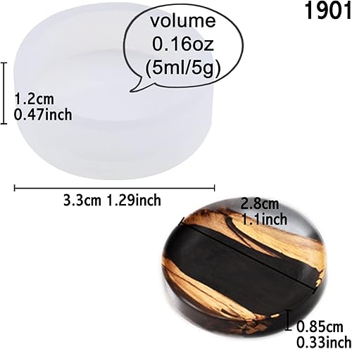 Miniatura 2 de Funshowcase Pequeño molde redondo de silicona epoxi de resina colgante de posavasos 1 pulgada