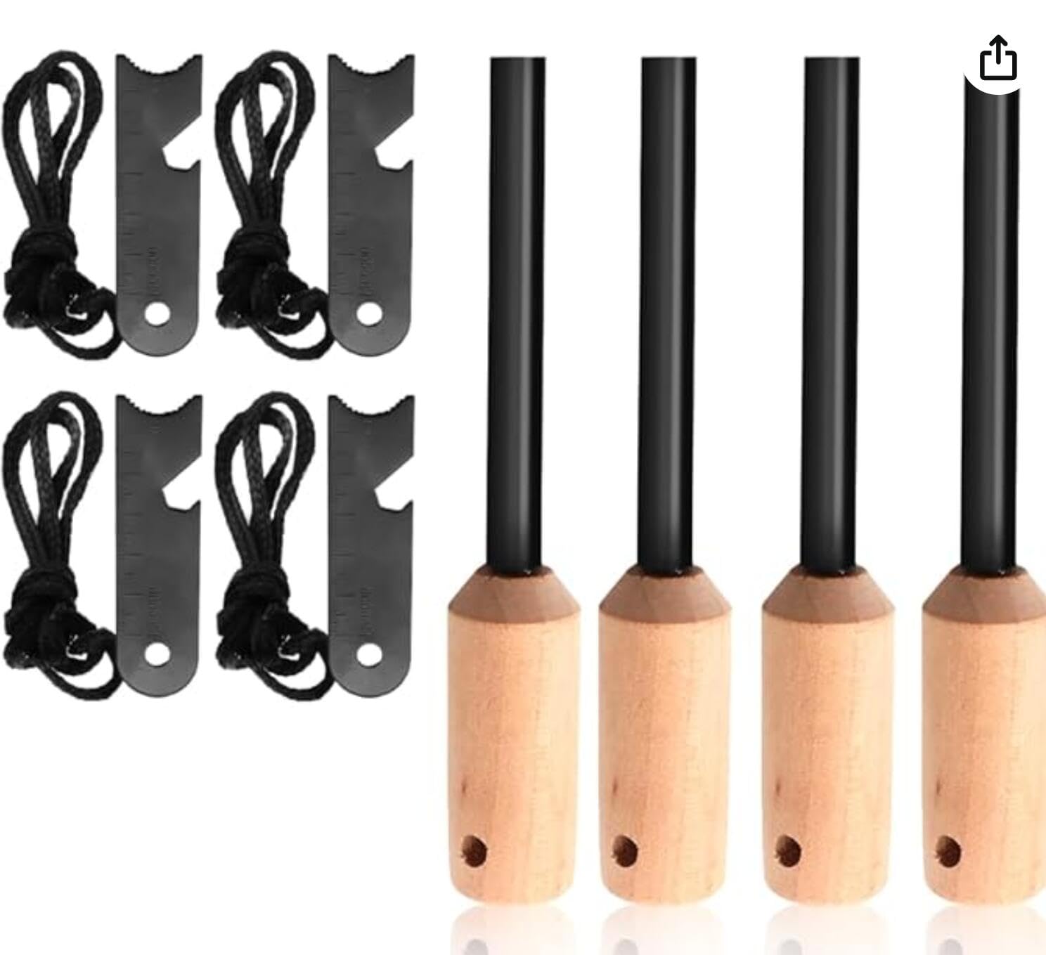 Miyake 4 Pack 5/16 Ferro Rod Fire Starter, Flint and Steel Fire Starter | Survival Fire Starter Kits for Camping and Hiking & Emergency, Multi Tool Striker Up to 48000 Strikes-image-12