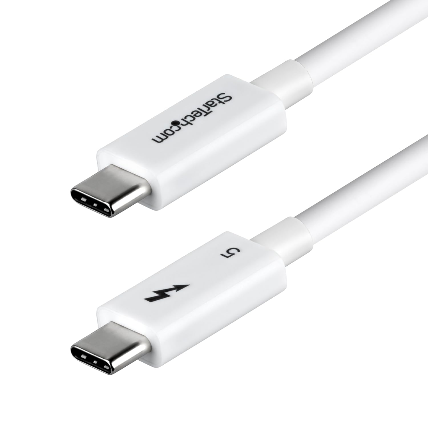 StarTech.com 2.6ft (80cm) Thunderbolt 5 Cable, 80Gbps/120Gbps, 240W PD, 8K 60Hz, Thunderbolt Certified, TB5/TB4/USB4/USB-C - White
