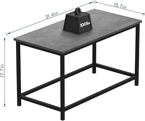 Miniatura 3 de SAYGOER Mesa auxiliar rectangular pequeña, simple, moderna, de diseño abierto, minimalista, para sala de estar, espacios pequeños, fácil montaje,