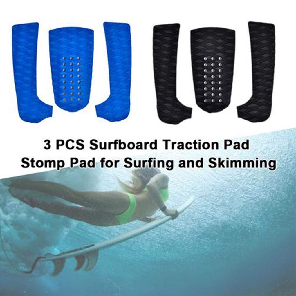 3 Set 3 Stück Surfboard Traktionspad Stomp Pad Surfbrett rutschfeste EVA Schwanzmatte Fußgriff Surfen Zubehör Punkte schwarz