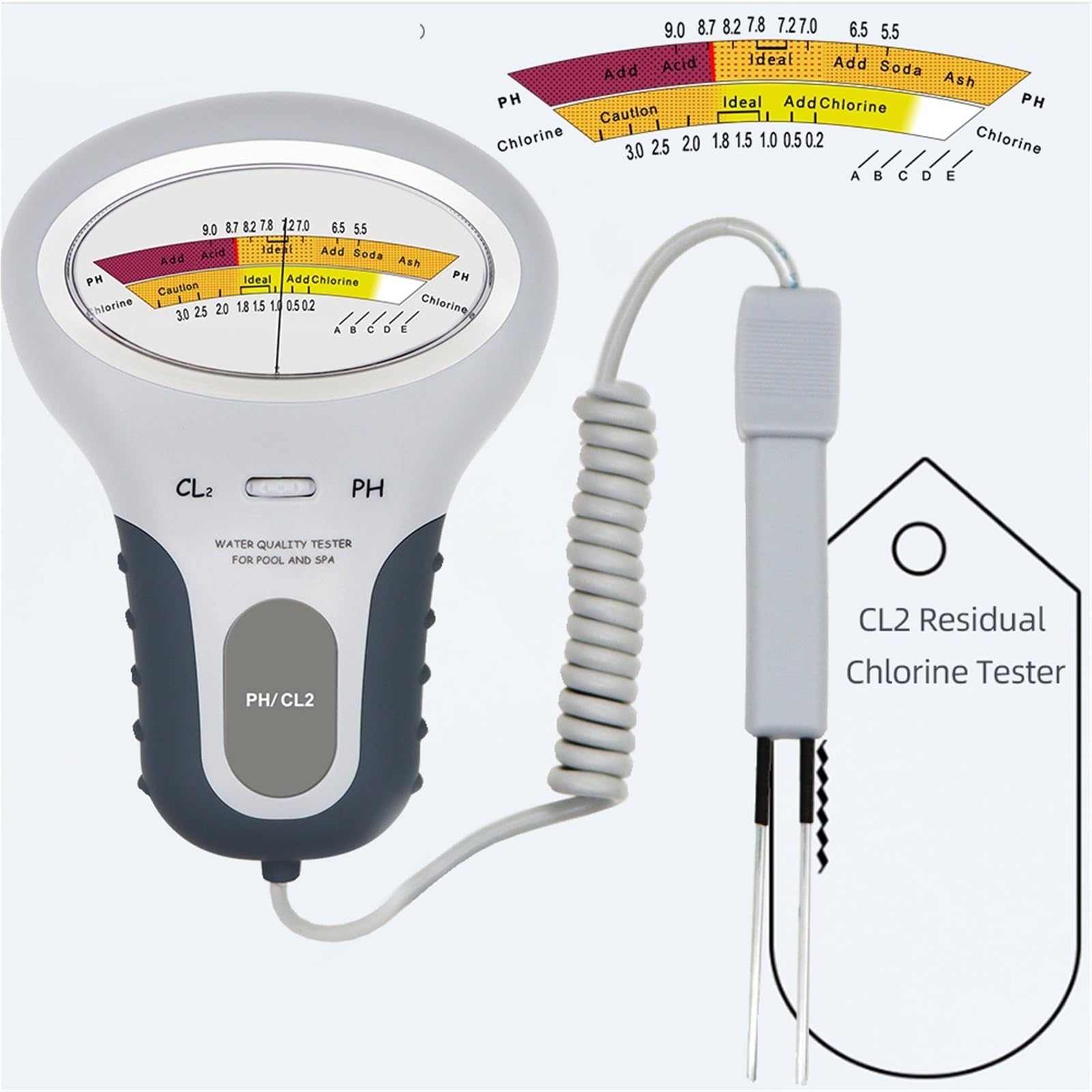 Tester ph wody, Miernik TDS 2 W 1 Chloru, Tester, PH, Jakość Wody, Pomiar CL2 Dla Basenu, Akwarium, do wody pitnej,
