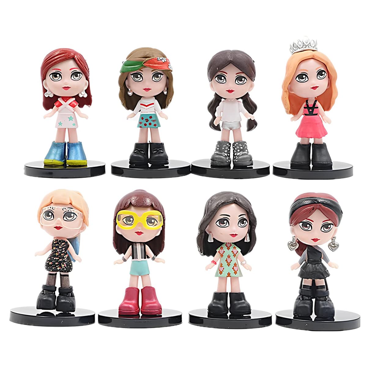 HASTHIP® 8pcs Blackpink Action Figures PVC Model Toys Cute Micro