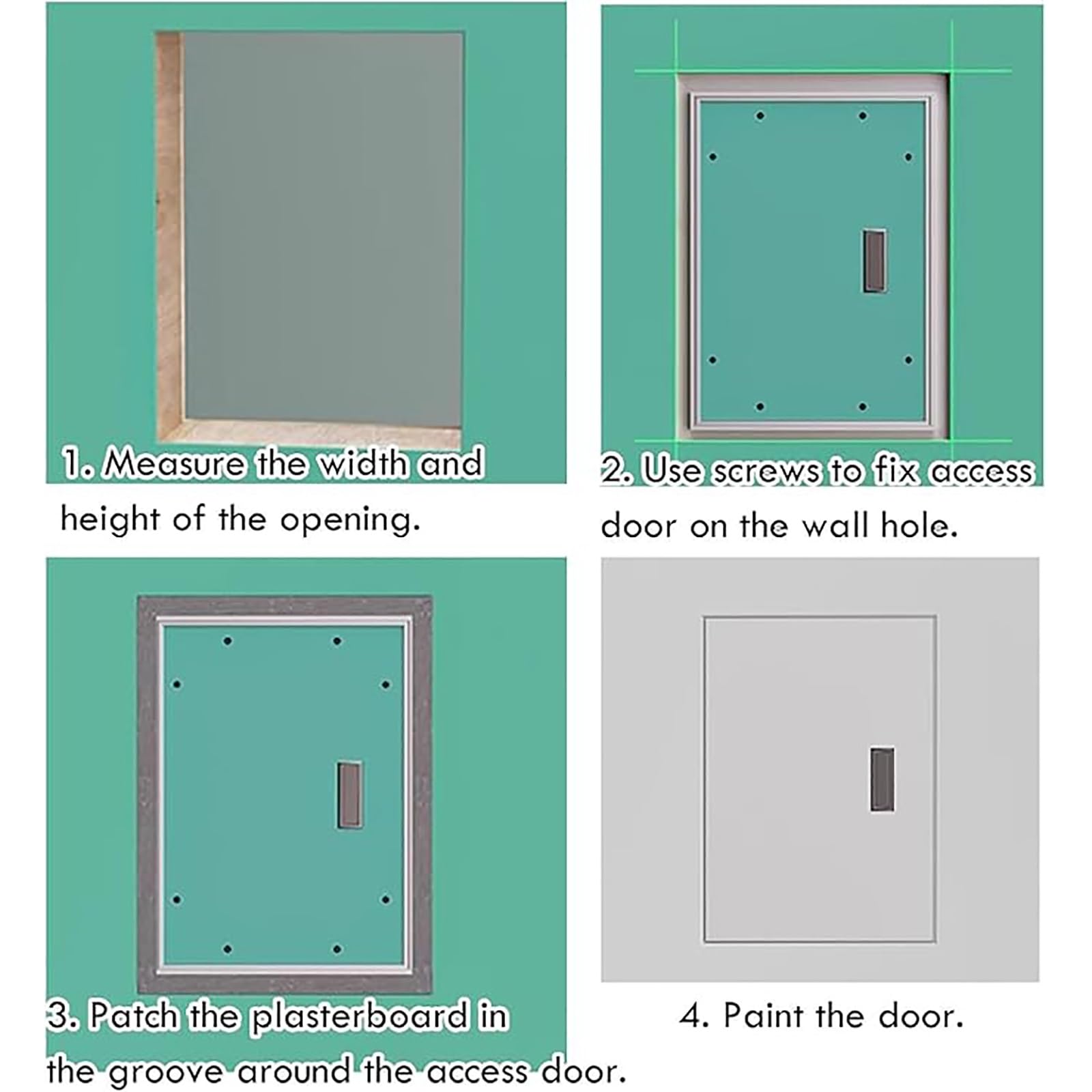 Genérico Panel de Acceso Empotrado para Paneles de Yeso - Puerta de inspección a Medida para Placas de Yeso Laminado de 55,9 x 45,7 cm (22 x 18 Pulgadas), Ideal para Acceso de Servicio en viviendas y