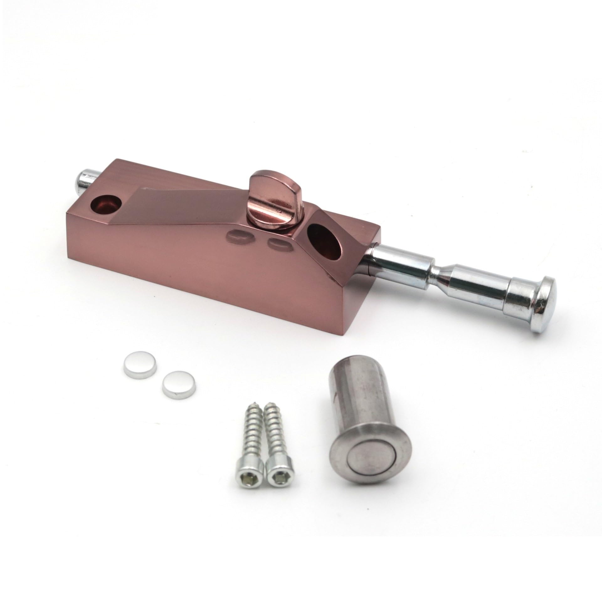 Fibbia for serratura in acciaio inossidabile, chiusura a scatto in ottone, chiavistello scorrevole senza chiave, chiavistello for porta di sicurezza, chiavistello for porta ispessito, hardware con vit