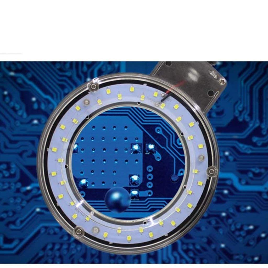 Lupa de lámpara de Mesa, con luz LED 5/10 Veces Iluminación electrónica Ajustable Mantenimiento Mesa de Trabajo Brillo Iluminación Present