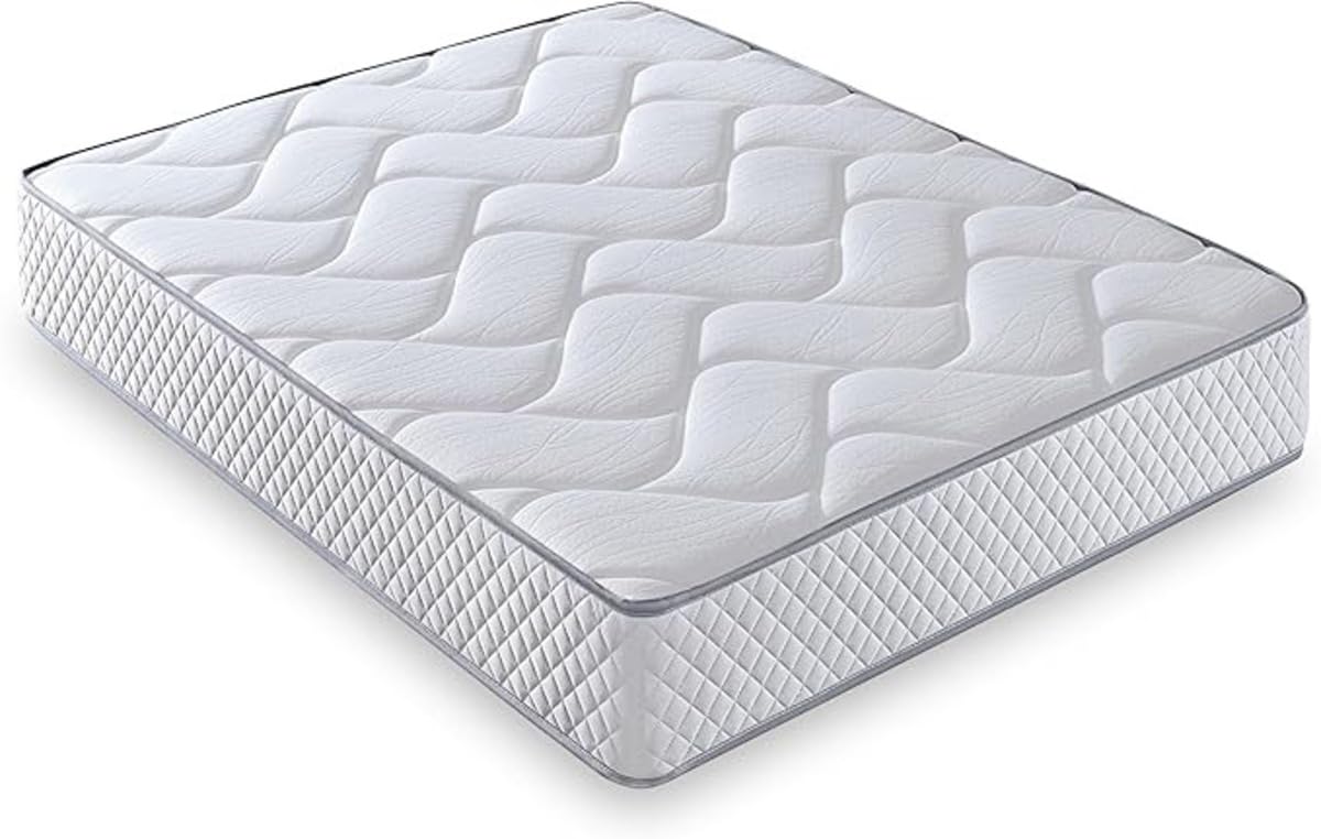 LUXIABED Colchón 150x190 Reversible de Matrimonio. Alto Confort. Transpirable, Antiácaros y Hipoalergénico. Viscoelastica Plus Adaptable. Confort + Firmeza Media Blanco. Modelo Genius Altura 30 cm