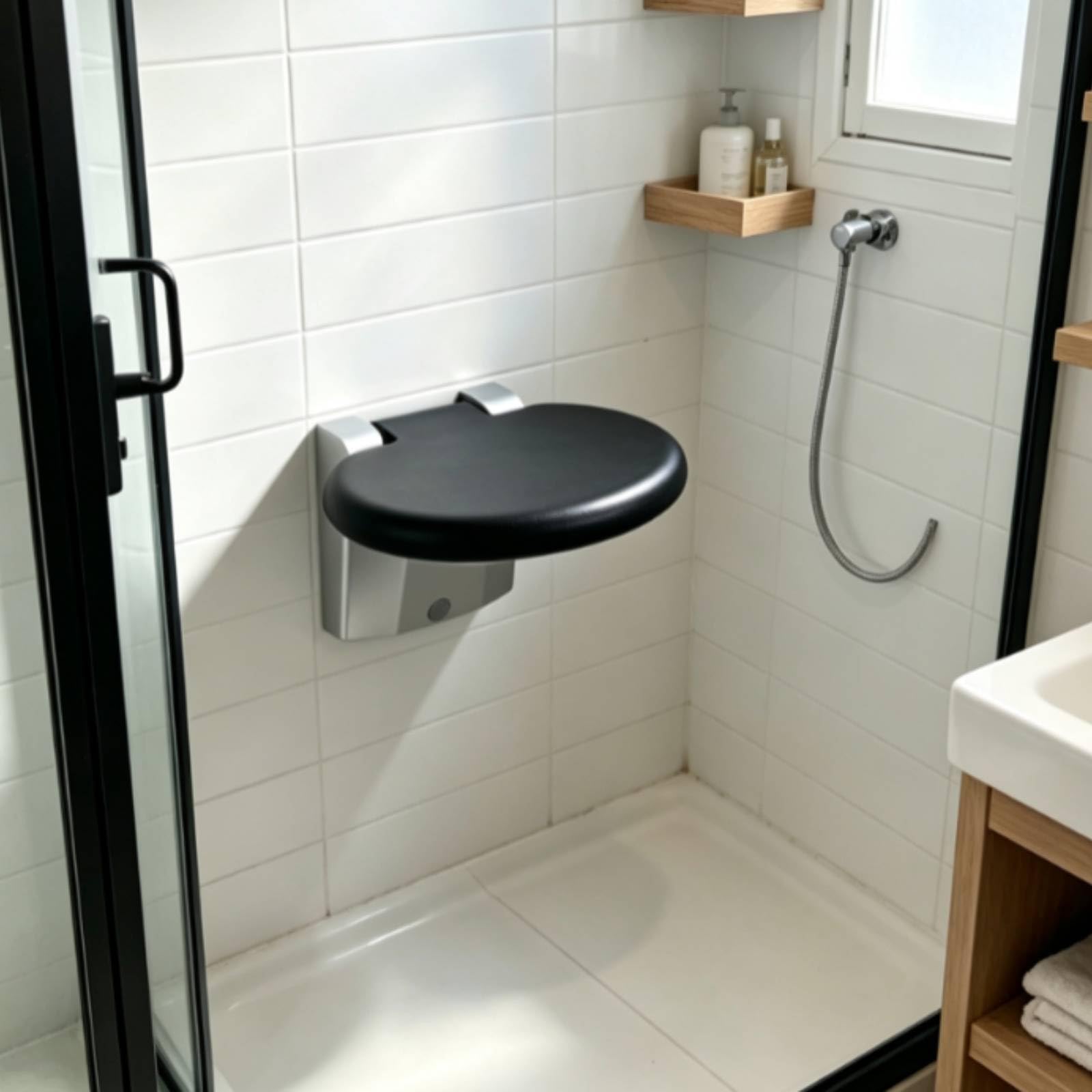 Asiento Ducha Plegable Ahorra Espacio Asiento Plegable Pared Seguro Banco Ducha Abatible para Ancianos