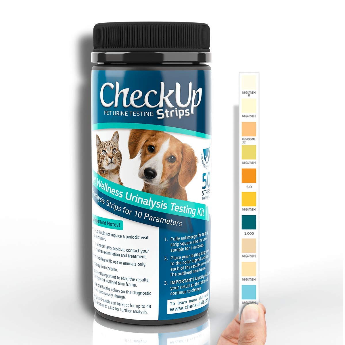 KIT4CAT CheckUp 10 Parameters Urine Testing Strips for Cats and Dogs x
