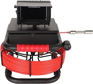 Sewer Camera with 4.3 Inch LCD Display, DVR Video Pipe Inspection Equipment, Stainless Steel Probe Pipe Inspection Camera with 12pcs LED IP68 Camera (50M US)