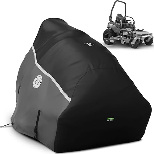 Cubierta 420D para cortacésped de giro cero, tela impermeable de grado marino 420D, ajuste universal para John Deer, Cub Cadet Zero Turn Up hasta 60