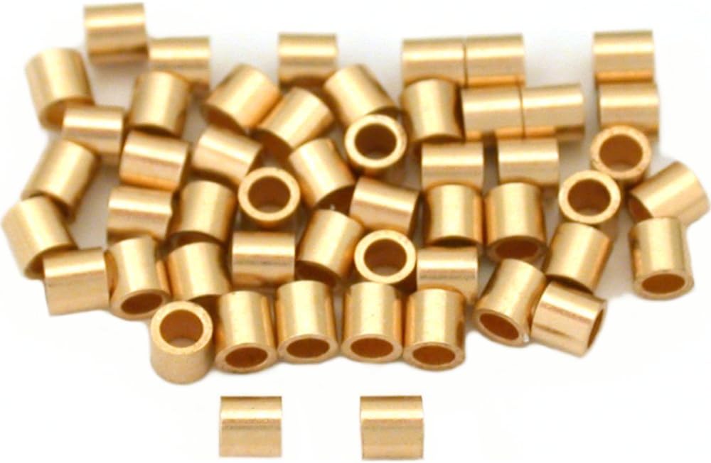 50 12K Gold Filled Crimp Tube Beads Jewelry Parts 2x2mm