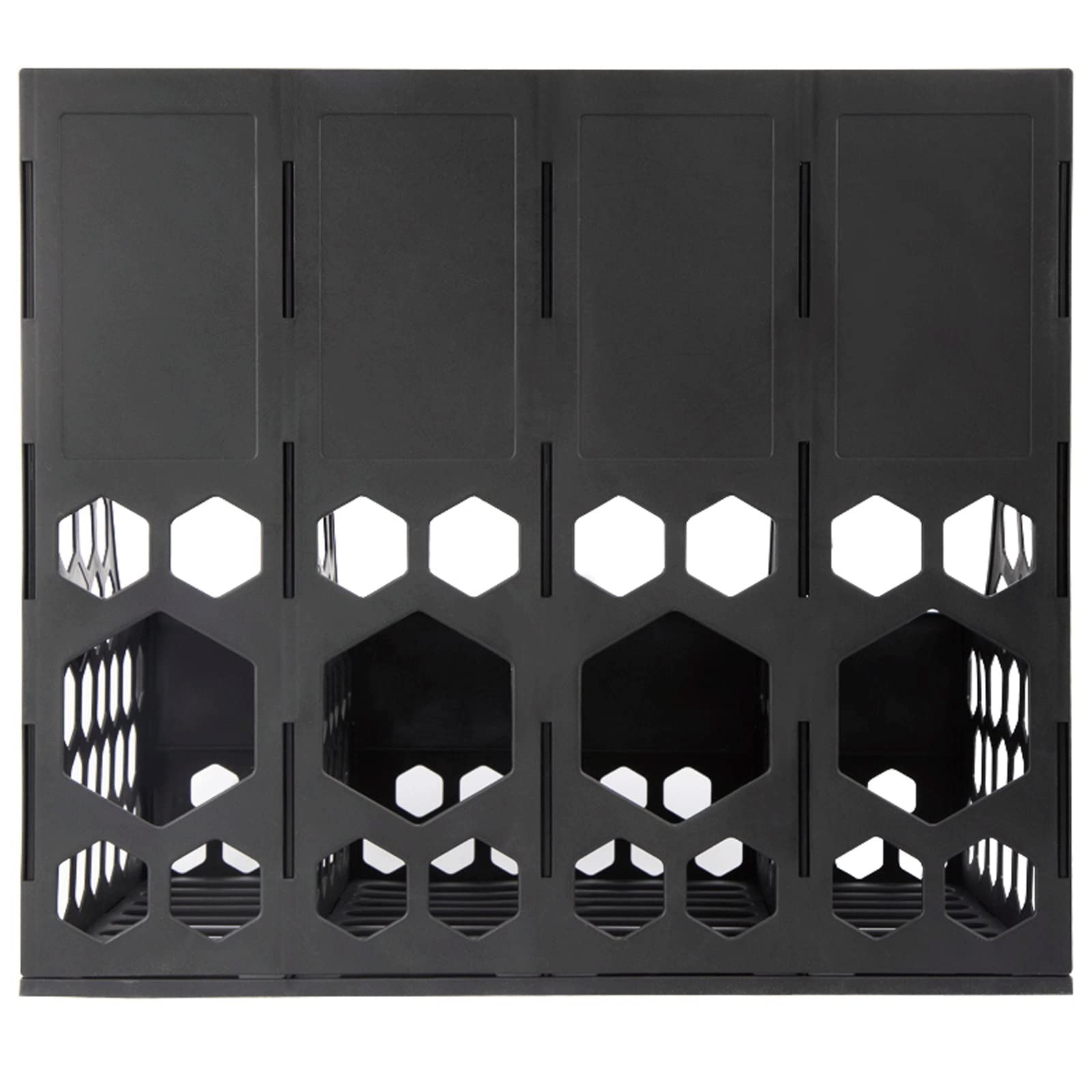 GRFIT Revisteros Carpeta Clasificadora Caja de Archivos File Rack Storage Basket 4 Sección Organizador de clasificación de Archivos Vertical for Office Home Black Organizador Documentos