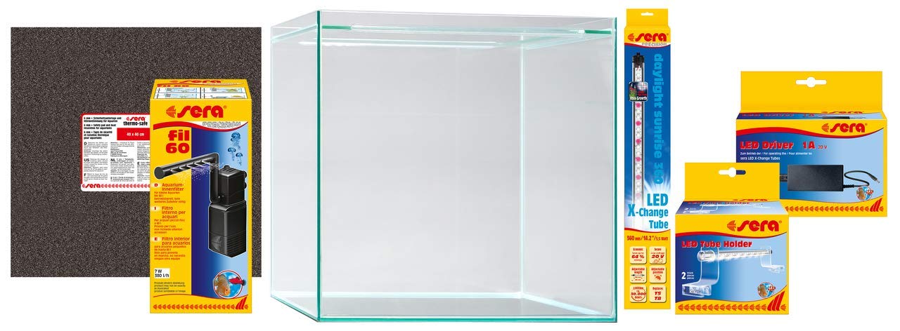 sera Scaper Cube 64 L Starterset - Kompaktes Aquarium (64 l) als Komplettset mit Innenfilter und LED-Beleuchtung