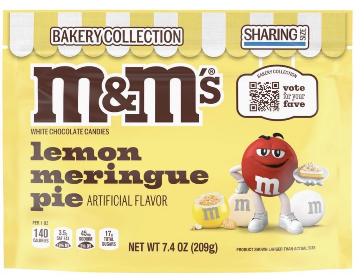 M&M's Lemon Meringue Pie White Chocolate Candies, Bakery Collection Sharing Size, 7.4 oz (209g)
