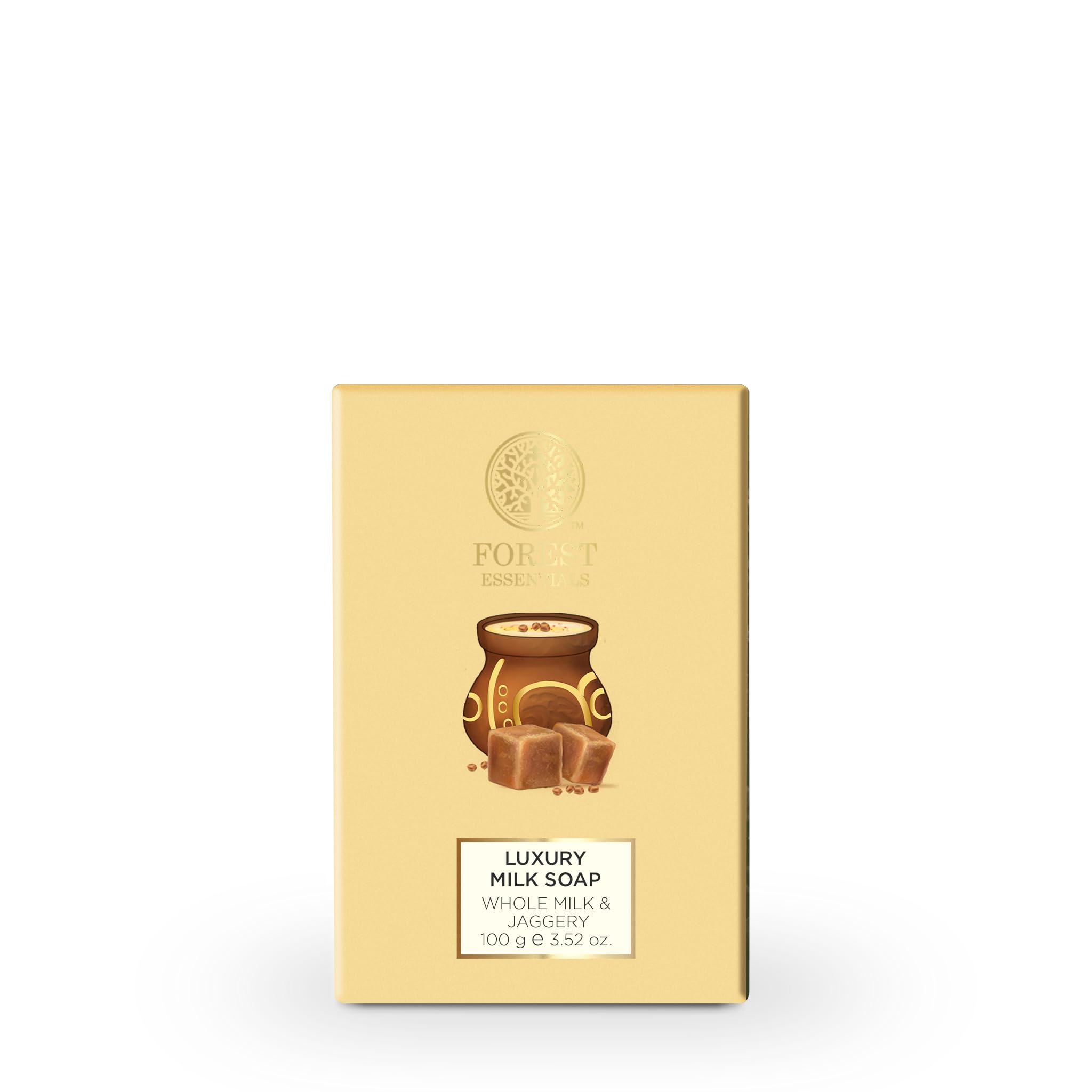 Forest Essentials Milk & Jaggery Soap | Ayurvedic Handmade Bar with Ghee & Milk | Moisturising Cleanser for Smooth, Soft Skin