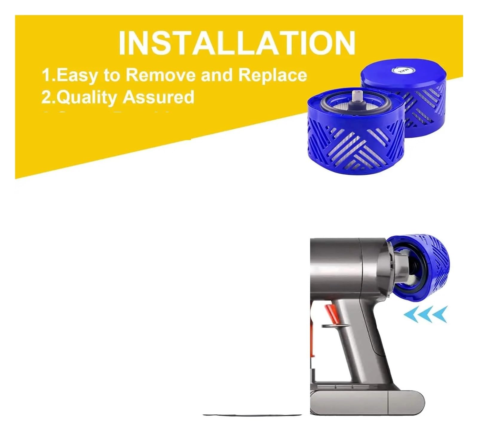 Filtros HEPA Premium, Compatibles Con Dyson, Aspiradora Inalámbrica Absoluta V6 - Pieza De Repuesto N.° 966741-01 Conjunto De Reemplazo De Filtro Trasero(10 rear filters)