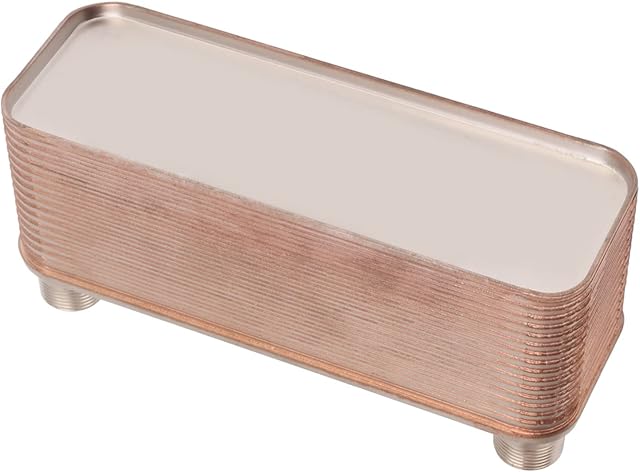 BuyWeek Homebrew Wort Chiller, Stainless Steel Brazed Plate Heat Exchanger 3/4 Inch Male NPT Fitting Plate Chiller for Beer Wort Water