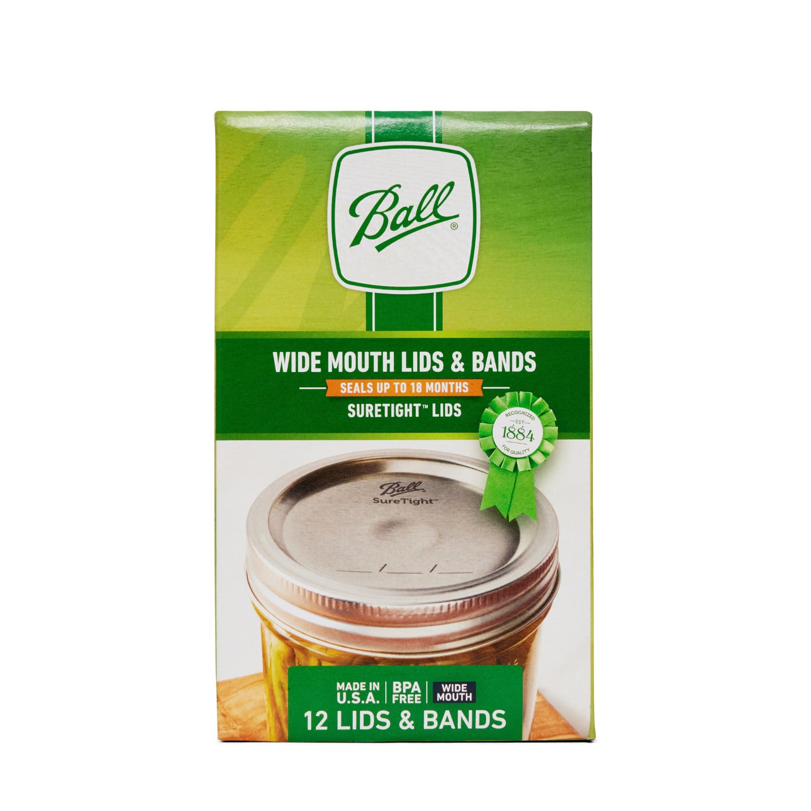 Ball Jars Wide Mouth Lids & Bands, 12 Lids and Bands