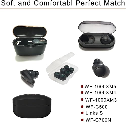 Miniatura 5 de Puntas de espuma viscoelástica para Sony WF-1000XM4WF-1000XM5 Auriculares Consejos para Sony WF-C500 LinkBuds S WF-1000XM4 Auriculares Reemplazo Fit