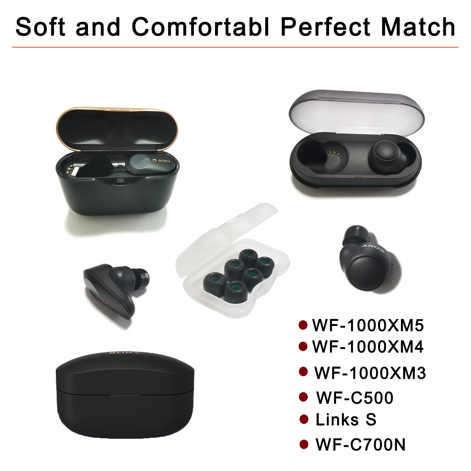 Amazon.com: Memory Foam Ear Tips for Sony WF-1000XM4/XM5 Noise