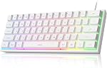 MageGee Mini 60% Clavier de jeu, RGB Allumé en arrière 61 Clé ultra-compact,TS91 Ergonomic Waterproof Mechanical Feeling Office Clavier d'ordinateur pour PC, MAC, PS4, Xbox ONE Gamer(Noir)