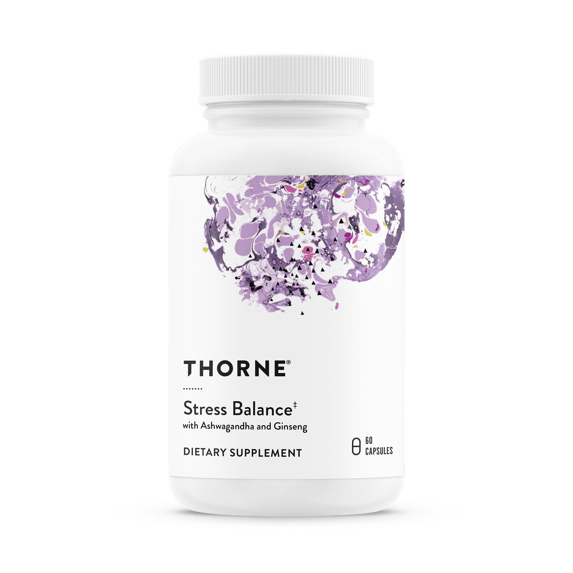 THORNE - Stress Balance - Adrenal Support Supplement with B Vitamins, Vitamin C, Ashwagandha, Ginseng & Zinc* - Gluten, Dairy & Soy-Free - 30 Servings