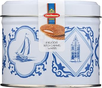 Daelmans Caramel Stroopwafels, Kosher Dairy - 8.11 Oz Gift Tin Pack of 1